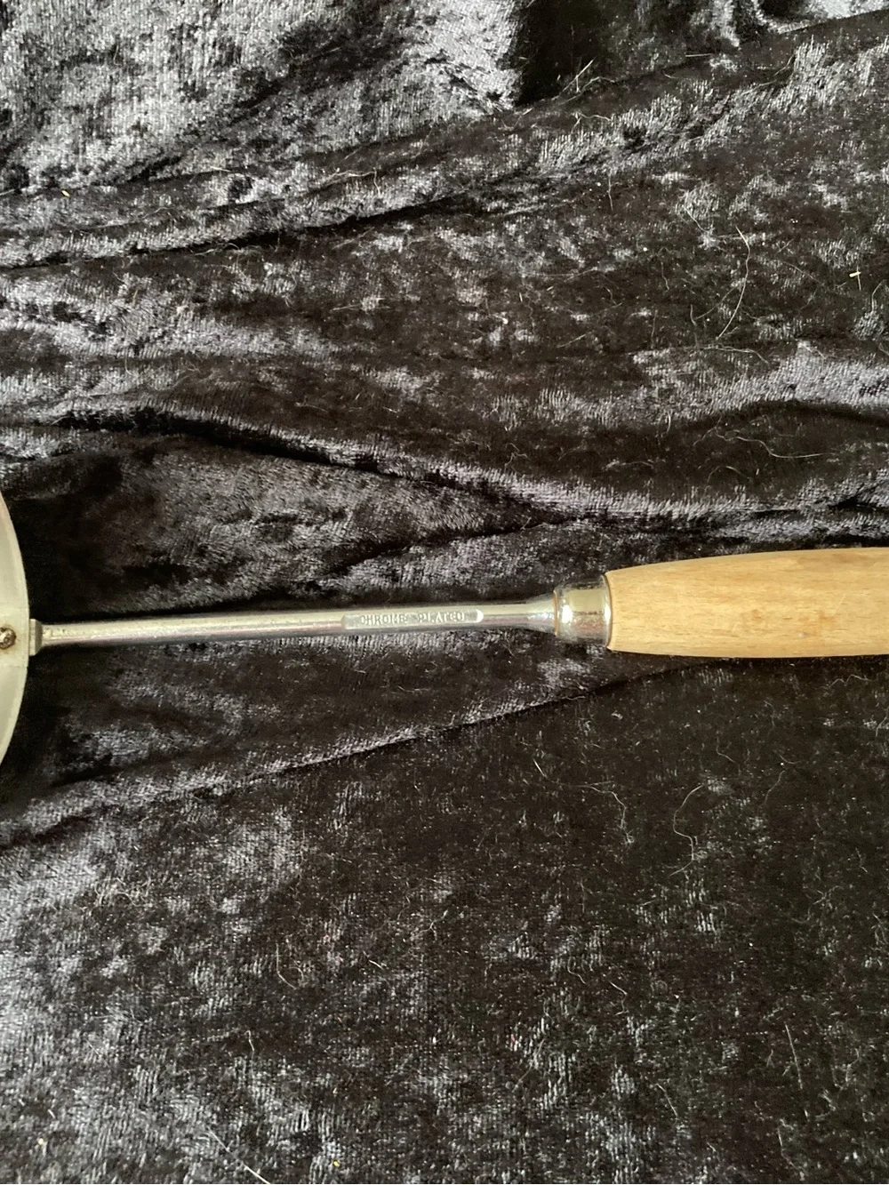 Vintage Ekco Stainless Steel Kitchen Large Ladle with Wood Handle - Brown